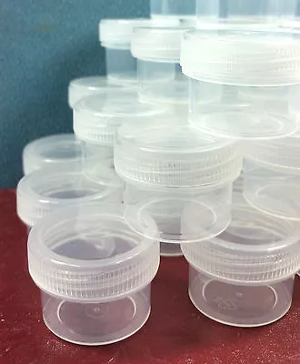 12 See Thru Plastic 1/2oz Jars Clear Screw Cap  Specimen Container 3803 DecoJars • $11.95