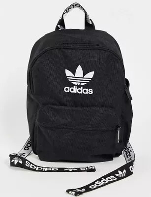 $49 • Buy Adidas Originals Mini Backpack Small Bag School Ladies Black White ☆TOP SELLER☆