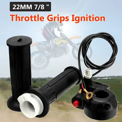 Motorcycle 7/8  Handlebar Hand Grips Twist Throttle Cable Assembly For Dirt • $11.99