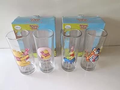 4 X NEW Disney Winnie The Pooh Licensed Drinking Glasses. Piglet Tigger Eeyore • $39.95
