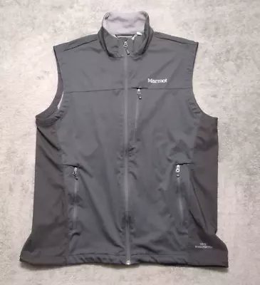 Marmot Gore Windstopper Full Zip Vest Mens XL Gray Zip Pockets Excellent • $30