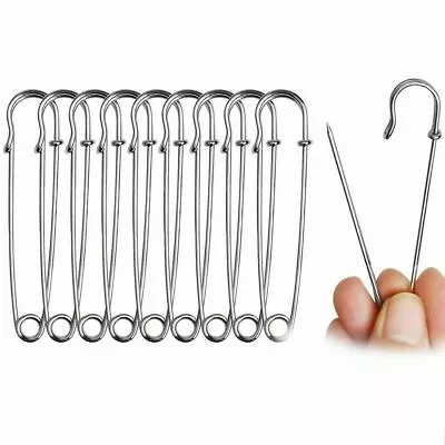 Silver Safety Pins Extra Large Fastener Kilts Blankets Crafts Skirts Art Crafts • £2.89