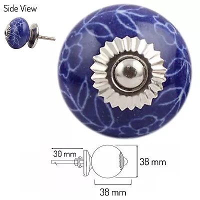 £2.60 • Buy FLORAL CERAMIC DOOR KNOBS Cupboard Handles Drawer Pulls Shabby Chic Grey Black