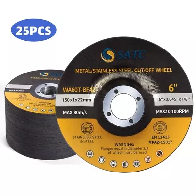 25PCS 6 Inch Cut Off Wheel 6x.0.045x7/8  Metal Angle Grinder Cutting Disc Wheels • $30.99