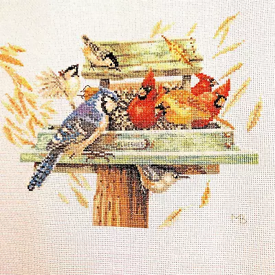 FEATHERED FRIEND  - Lanarte Marjolein Bastin Counted Completed Cross Stitch • $75