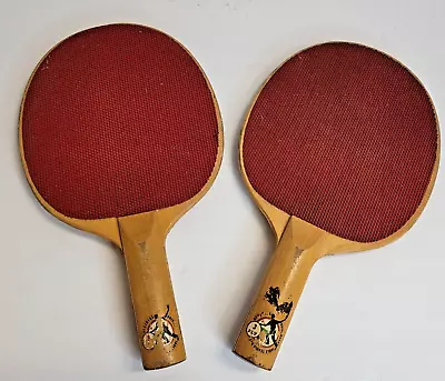 Vintage Universal Table Tennis Paddles Pair Wooden 1960's • $14.99