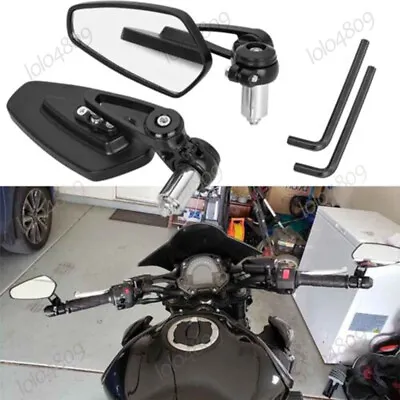Universal Motorcycle 7/8  22mm Handle Bar End Rearview Side Mirrors For Yamaha • $19.28