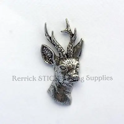 One Pewter Badge For Walking Stick Making Roe Deer Head • £7