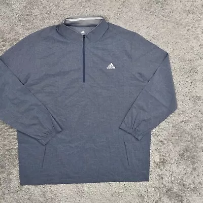 Adidas Men's Size 2XL Pullover Sweater Half Zip Golf Polyester Blue Solid • $16.15