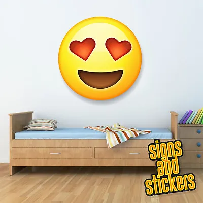 Emoji Love Hearts Giant Large Vinyl Wall Car Decal Sticker 4 Sizes Bedroom Em3 • £2.49