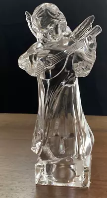 Lead Crystal Clear Glass Angelic Mandolin Mikasa Figurine 8 Inches Tall X 4 Inch • $11.95