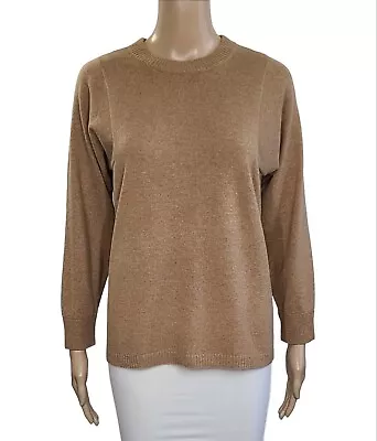 J.CREW 100% Cashmere Crew Neck Sweater In Camel XS • $39