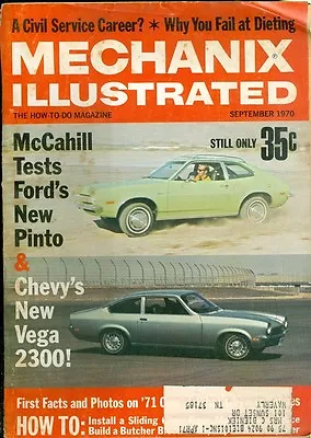 1970 Mechanix Illustrated Magazine: Ford Pinto/Chevy Vega 2300/Install Doors • $4