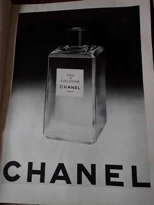 CHANEL Eau De Cologne + LANCOME Paper Advertising FRANCE ILLUSTRATION 1951 Collar • £7.23