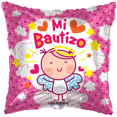 Baptism Balloon 18  Mi Bautizo Spanish Mylar Foil Pink Party Decorations Q Gifts • $2.95