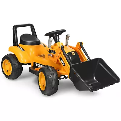 Kids Ride On Excavator Digger 6V Battery Powered Tractor W/Digging Bucket Yellow • $198.63