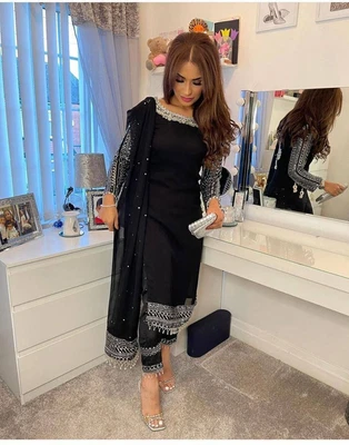 $102.84 • Buy Bollywood Wedding Party Wear Anarkali Salwar Kameez Indian Designer Suit Pent DU