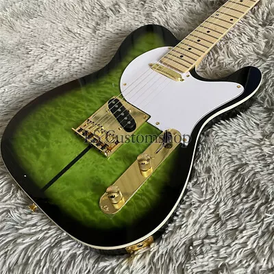 Custom Merle Haggard Tuff Dog TL Electric Guitar Green Burst Quilted Maple • $182.16