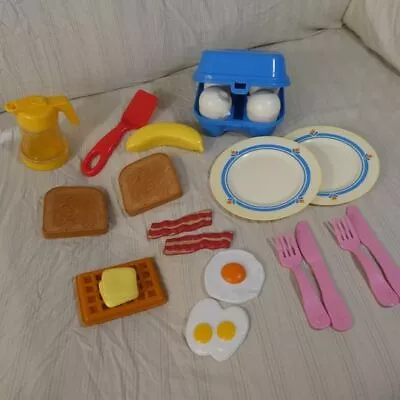 VTG Fisher Price Fun With Food Syrup Waffle Bacon Eggs Egg Carton Breakfast B1 • $40.99