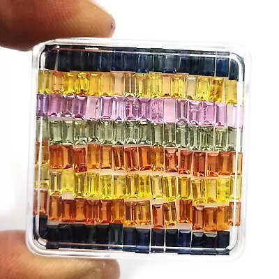 Natural Multi Sapphire Baguette Cut Loose Gemstone Lot 10 Pcs 2*4 MM 1.50 CT • $39.59