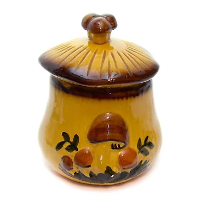 Vintage Ceramic Brown Mushroom Cookie Jar Canister 1970's Beige 8  • $20.23