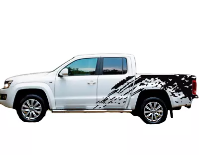 Graphic Mud Splash Car Decal For VW AMAROK Box Bed Stripe Side Back Door Sticker • $112.79