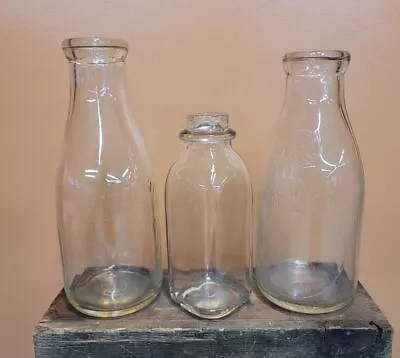 Rare ANTIQUE Glass Cream & Milk Bottle Lot DAIRY Farm & Barn Tools 3/4☆USA • $24