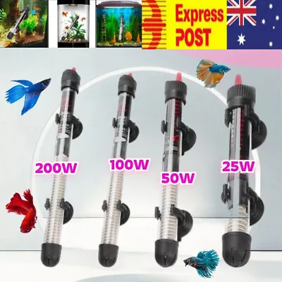 25W-300W Aquarium Submersible Heater Fish Tank Auto Water Thermostat • $14.19