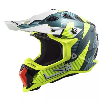 Open Box LS2 Helmets Subverter Evo Astro Dirt Bike Helmet Gloss Cobalt Hi-Vis- L • $183.98