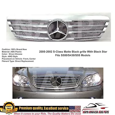 2000 2001 2002 S500 S430 S55 Grille Silver Chrome Star AMG Emblem W220 S-Class • $139.99