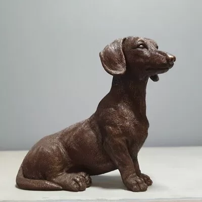 Dachshund Puppy Dog In Copper Finish | Indoor Garden Decoration Ornament Animal • £21.99