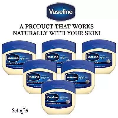 6 X 250ml Original Vaseline Petroleum Jelly All Over & For All Skin Types • £21.95