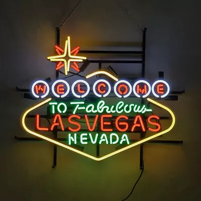 New Welcome To Fabulous Las Vegas Neon Sign Light Room Decor Nightlight 24 X20  • $246.05