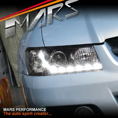 Black DRL LED Projector Head Lights For Holden Commodore VZ UTE SEDAN WAGON SS-V • $599.99