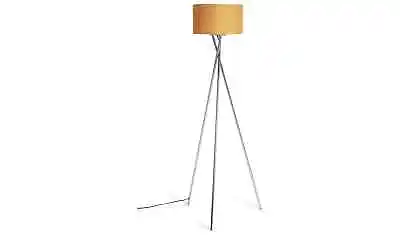 Habitat Tripod 150cm Tall Floor Lamp (Dents) - Mustard And Chrome 9336335 LN9 • £27.99