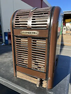 $275 • Buy Vintage ￼￼Royal Armstrong 915 Gas Room Heater Art Deco Brown Porcelain 19” X 12”
