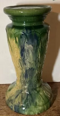 1930s Rare McCoy Majolica Bell Flower Art Pottery Pedestal Base 18 1/2 X 10 1/2” • $275