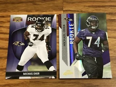 Michael Oher Lot Of (2) Different 2009 Serial Numbered RCs - Ravens -  #d /499 • $8.95