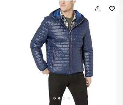 MEDIUM  Tommy Hilfiger Men's Packable Down Puffer Hooded Jacket $195.00 • $64.98