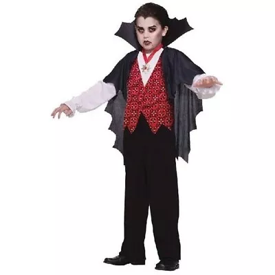 NEW Vampire Halloween Costume Boys Small 6/7 Shirt With Cape Medallion • $12.71