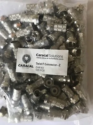 10 X Coaxial F Plugs Twist Type Car63 / WF65 Twin Sky Coax Cable Connectors • £3