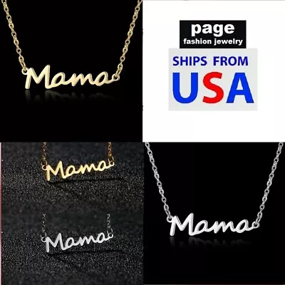 Gold/Silver- 1-1/8  MAMA Pendant Necklace 18  Chain- Jewelry Gift For Mother • $4.99