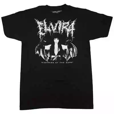 Elvira 3X Mens Graphic Tee Black Metal Horror Icon Gothic Mistress Dark TShirt • $23.39