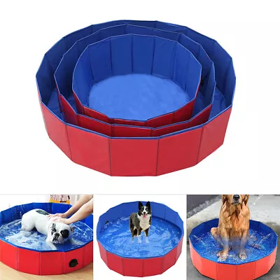 Portable Pet Dog Pool Bathing Tub Foldable Leakproof Pet SPA For Dogs Cats New • $30.23