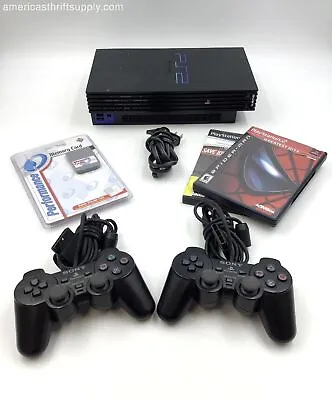 Sony Playstation 2 Console & Video Game Lot - Spider-Man & Tourist Trophy • $20.50