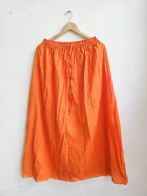 Indian Cotton Orange Solid Long Skirt Women's Clothing Party Wear Plain Skirt AU • $33.34