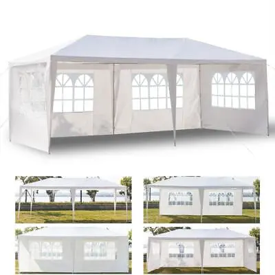 3x6M Large Garden Heavy Duty Gazebo Marquee Party PE Tent Wedding Canopy White • £65.99