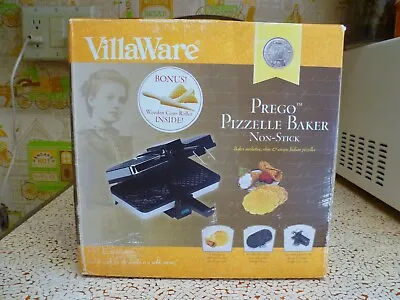 NEW VillaWare Prego Pizzelle Baker Maker Non-stick Italian Cookies 3600-NS • $79.99