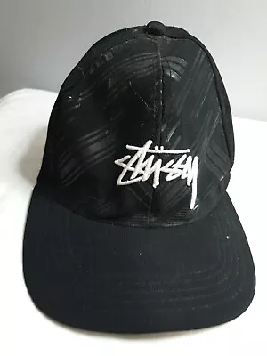 STUSSY Mens Embroidered Black Fitted Cap Hat  • $20