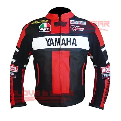 Yamaha 5242 Red Motorbike Track Days Cowhide Leather Ce Armoured Jacket • £144.99